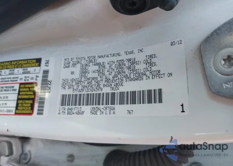 2012 Toyota Tundra Grade 5.7L V8 from USA, damaged, VIN 5TFUW5F12CX243978